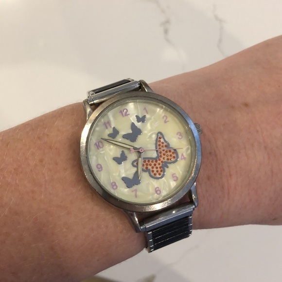 🎄Singapore movement butterfly watch seiko 1997 pink stainless steel - Picture 5 of 5